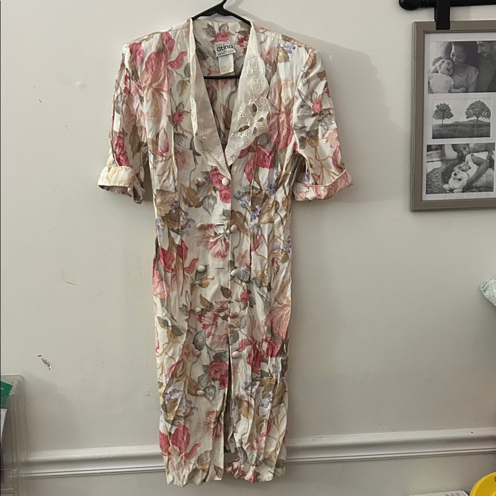 Vintage Floral Lace Midi Dress